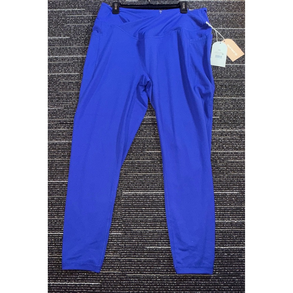 Blogilates Crisscross Leggings Women 3X‎ Royal Blue New Hourglass Ruched Pockets